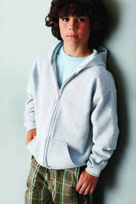 Gildan 18600B cippzáros kapucnis gyerek pulóver